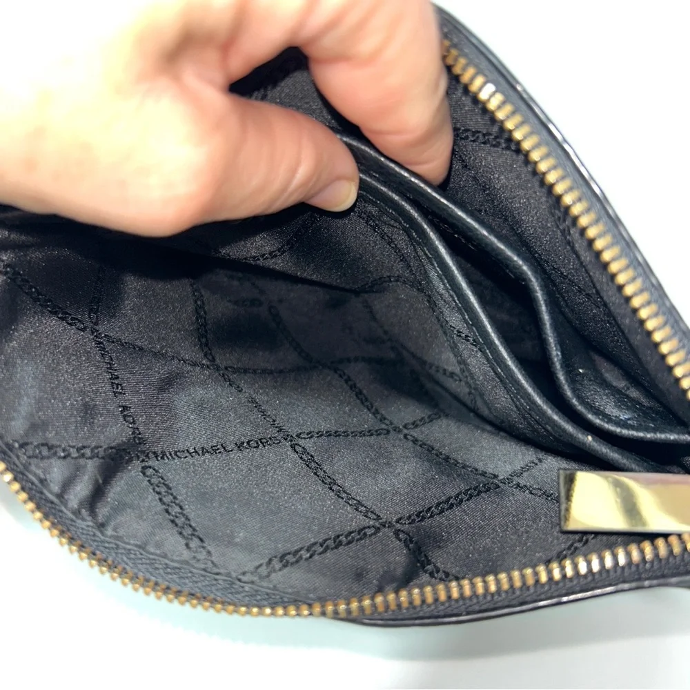 MICHAEL KORS RILEY LEATHER FLAT CROSSBODY‎ WOMEN'S BLACK BAG PURSE